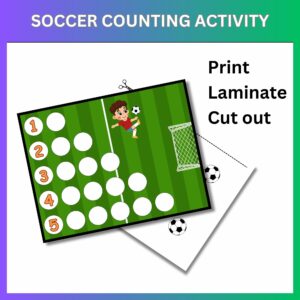 Soccer Counting Activity Preschool Learning Counting Skills Fine Motor Skills Early Childhood Education
